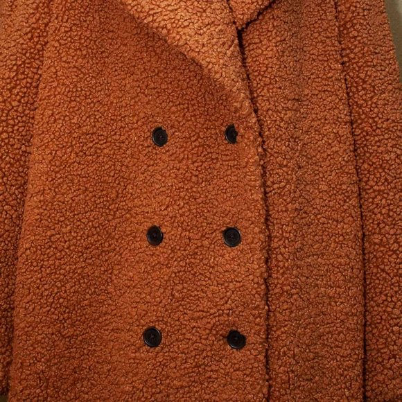 NWT J. Crew Double Breasted Teddy Sherpa Coat in Adobe Clay - PXS - Picture 5 of 9